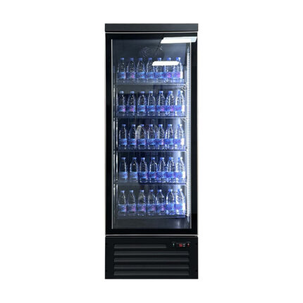 Vitrine réfrigérée murale positive 1 porte noire 500L libre-service professionnelle