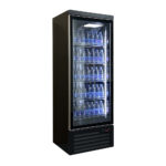 Vitrine réfrigérée murale positive 1 porte noire 500L libre-service professionnelle