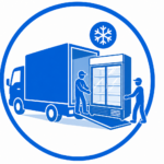 Service déchargement vitrine réfrigérée 2 mètres livraison installation matériel frigorifique