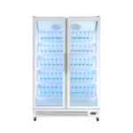 Vitrine réfrigérée murale positive 2 portes blanche 1200L libre-service professionnelle