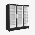 Vitrine réfrigérée murale positive 3 portes noire 1600L libre-service professionnelle
