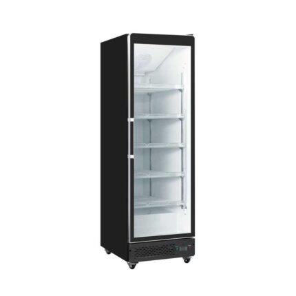 Vitrine réfrigérée murale positive 1 porte noire 500L libre-service professionnelle