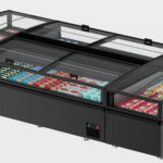 Congélateur îlot vitré 1500 mm 360L vitrine surgelés libre-service professionnel bahut congélation